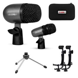 5 CORE - Conga Mic Snare Tom Microphone Drum Kit Condenser XLR Instrument Mics - Black