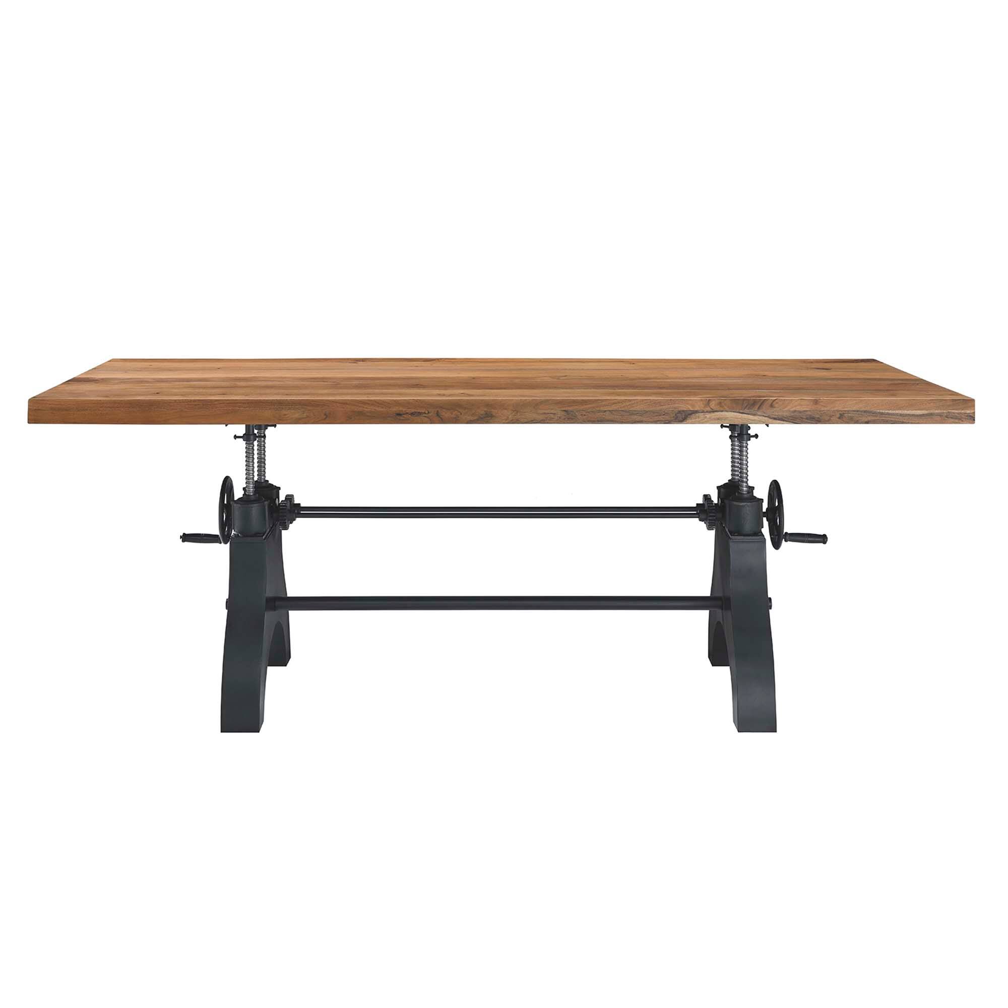 Alt View 4. Modway - Genuine 96" Crank Adjustable Height Dining and Conference Table by Modway - Black Natural.