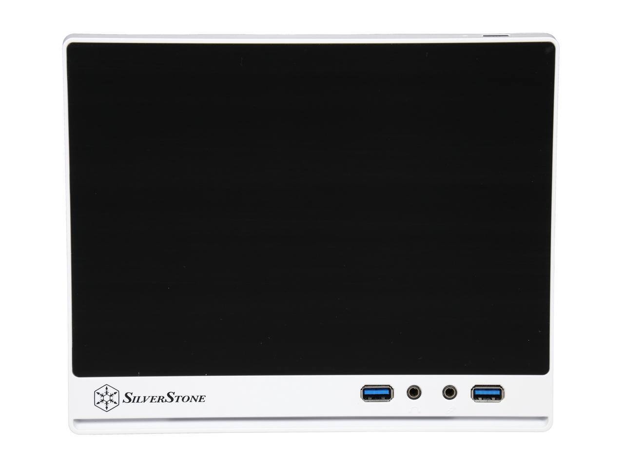 Alt View 1. SilverStone - SilverStone SG13WB-Q Black/White Plastic Front Panel, Steel Body Mini-ITX Case - Black / White.