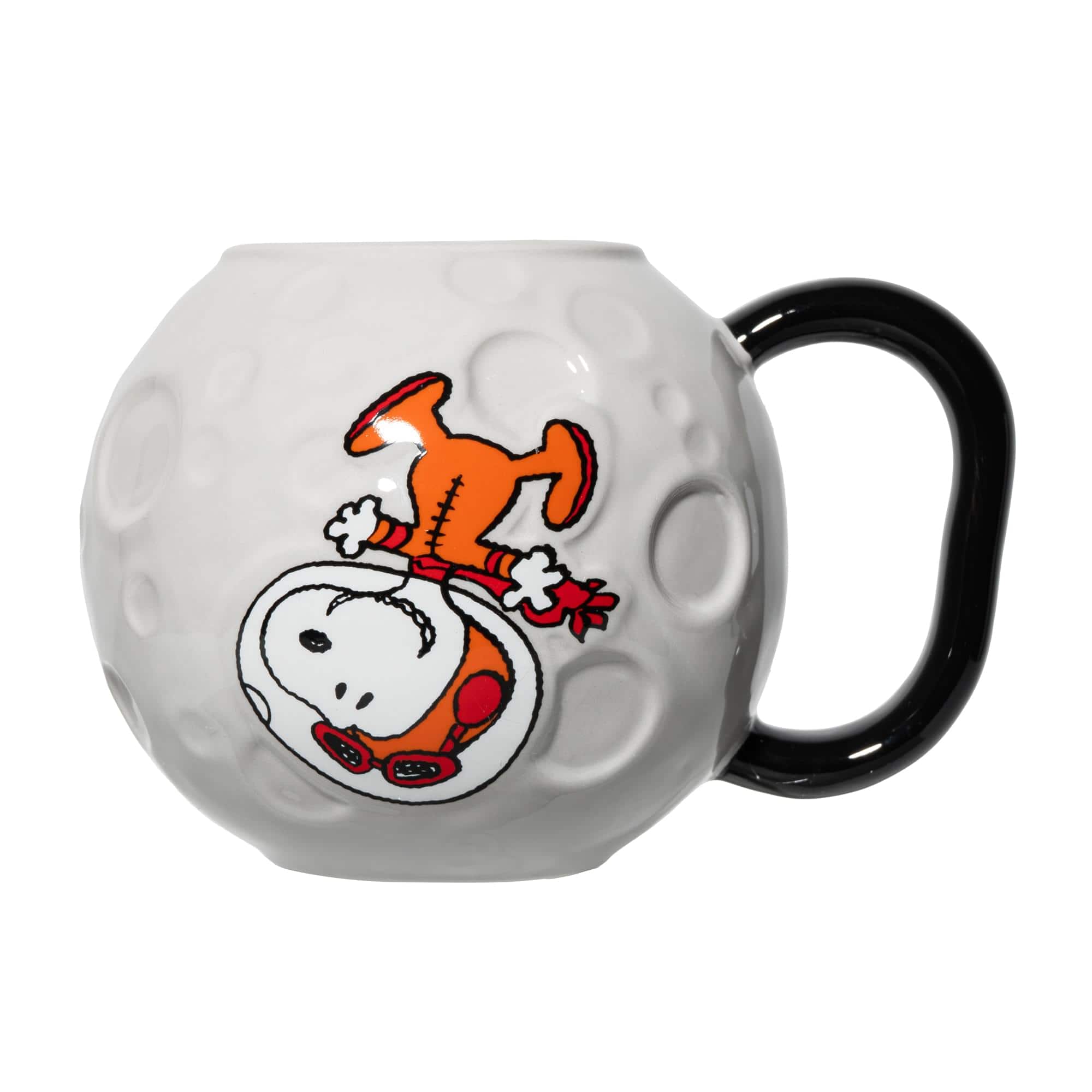 ICUP - Peanuts Snoopy In Space Moon Sculpted Ceramic Mug | Holds 18 Ounces - White
