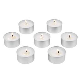VEVOR - 200 Pack Unscented Tea Lights Candles 6.5 Hours Long Burning Smokeless Tealight Candles, Dripless with Aluminum Cups - White