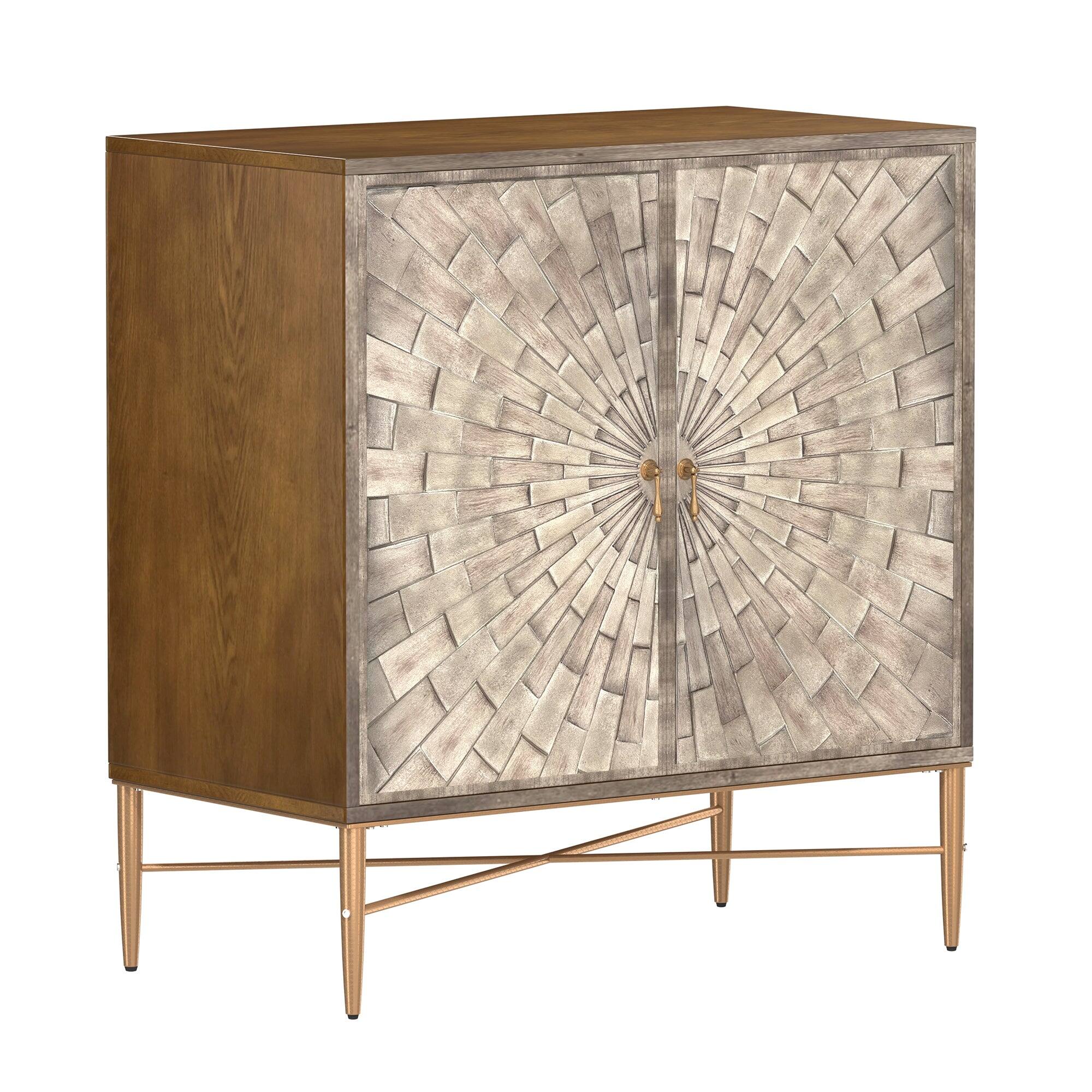 Boyel Living - Vintage Wood Storage 2 Door Accent Cabinet - White