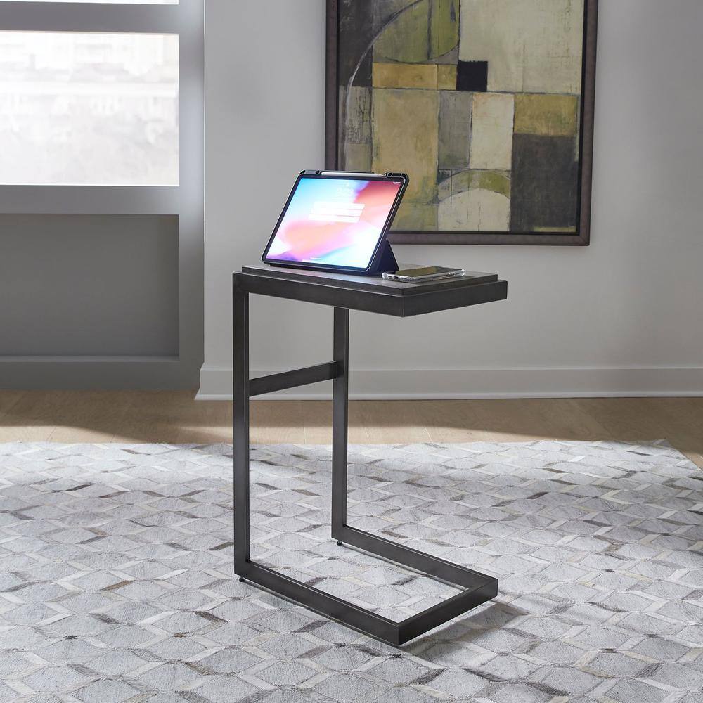 Alt View 2. Liberty Furniture Industries - Modern View Laptop Table in Gauntlet Gray - Gray.
