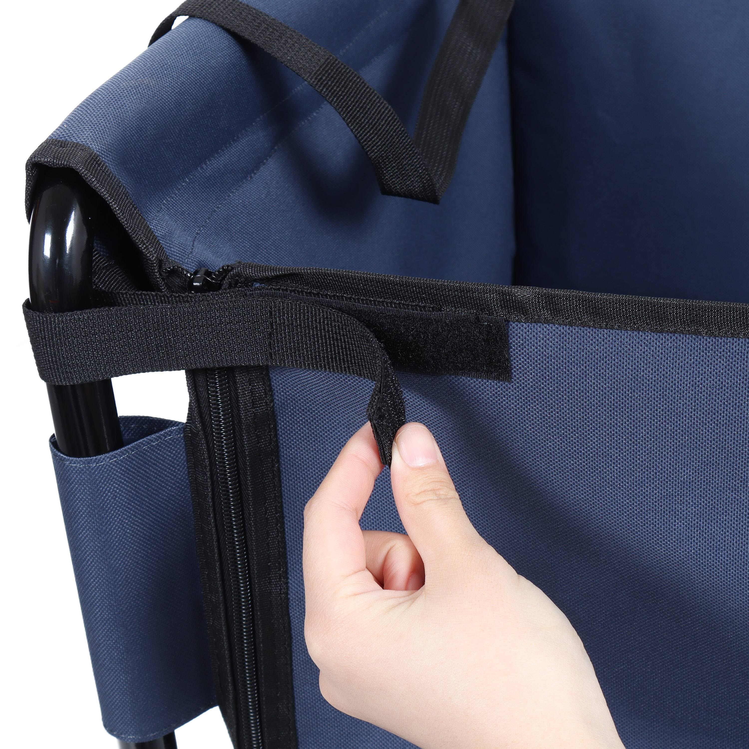 Alt View 4. Mondawe - 3-in-1 Convertible Folding Wagon Utility Carts w/ 500LBS Capacity, 180L Space, All-Terrain Wheels for Outdoor Use - Dark Blue.