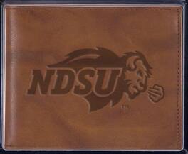Rico Industries - North Dakota State NDSU Bison Embossed Brown Leather Billfold Wallet - Multi