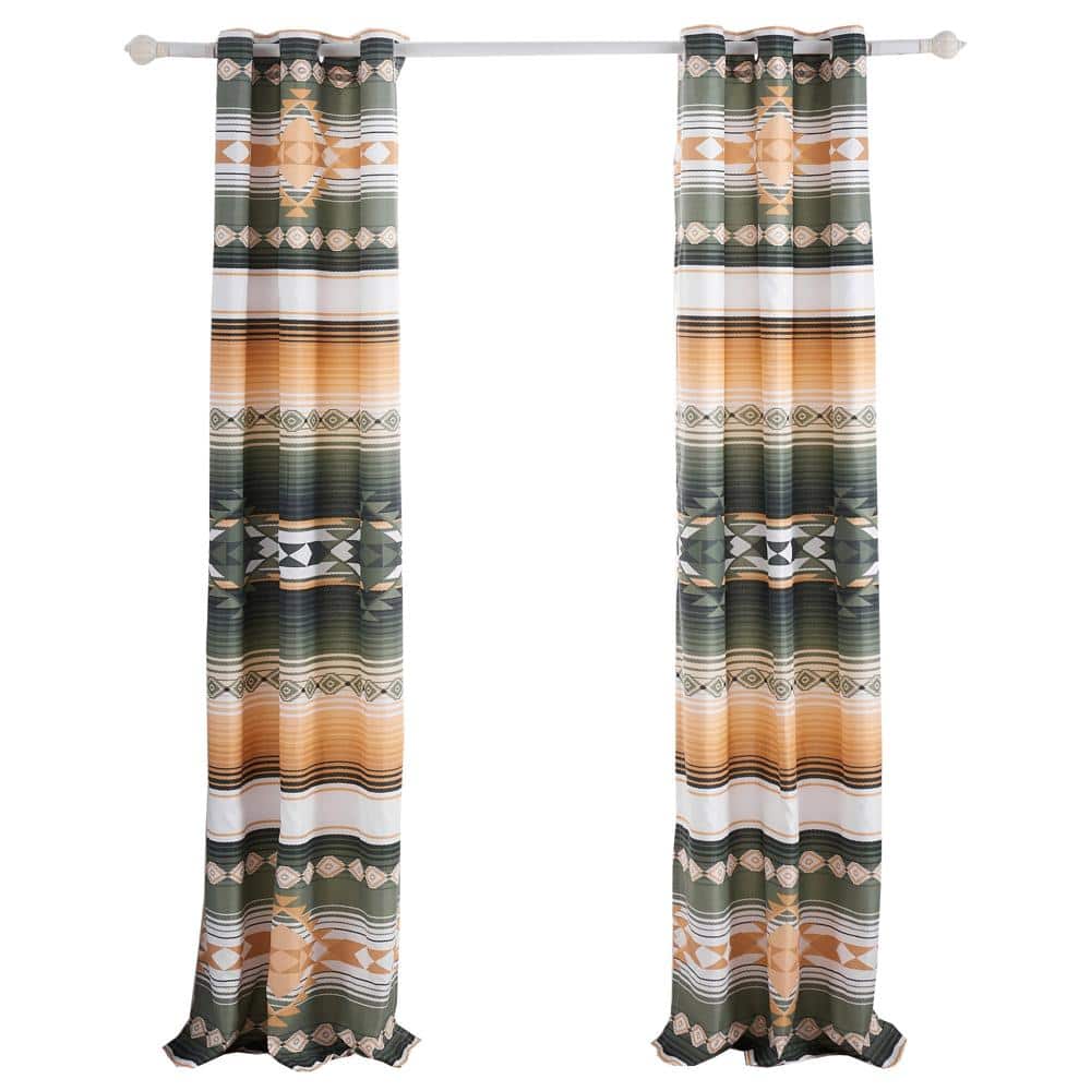 Greenland Home Fashions - Zuma Window Panel Pair - 42x84" - Cactus