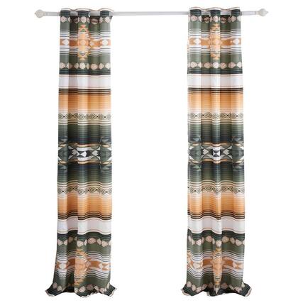 Front. Greenland Home Fashions - Greenland Home Fashions Zuma Window Panel Pair - 42x84" Cactus - Cactus.