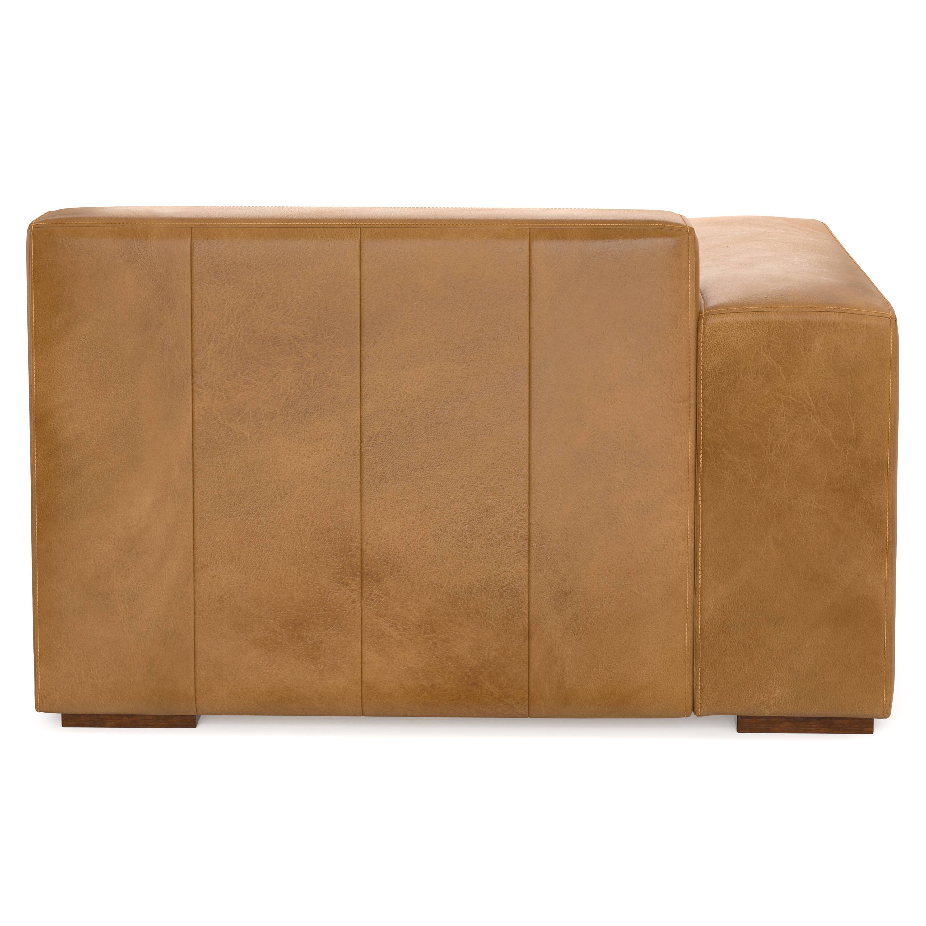 Back. Simpli Home - Rex Left-Arm Sofa Module in Genuine Leather - Sienna.