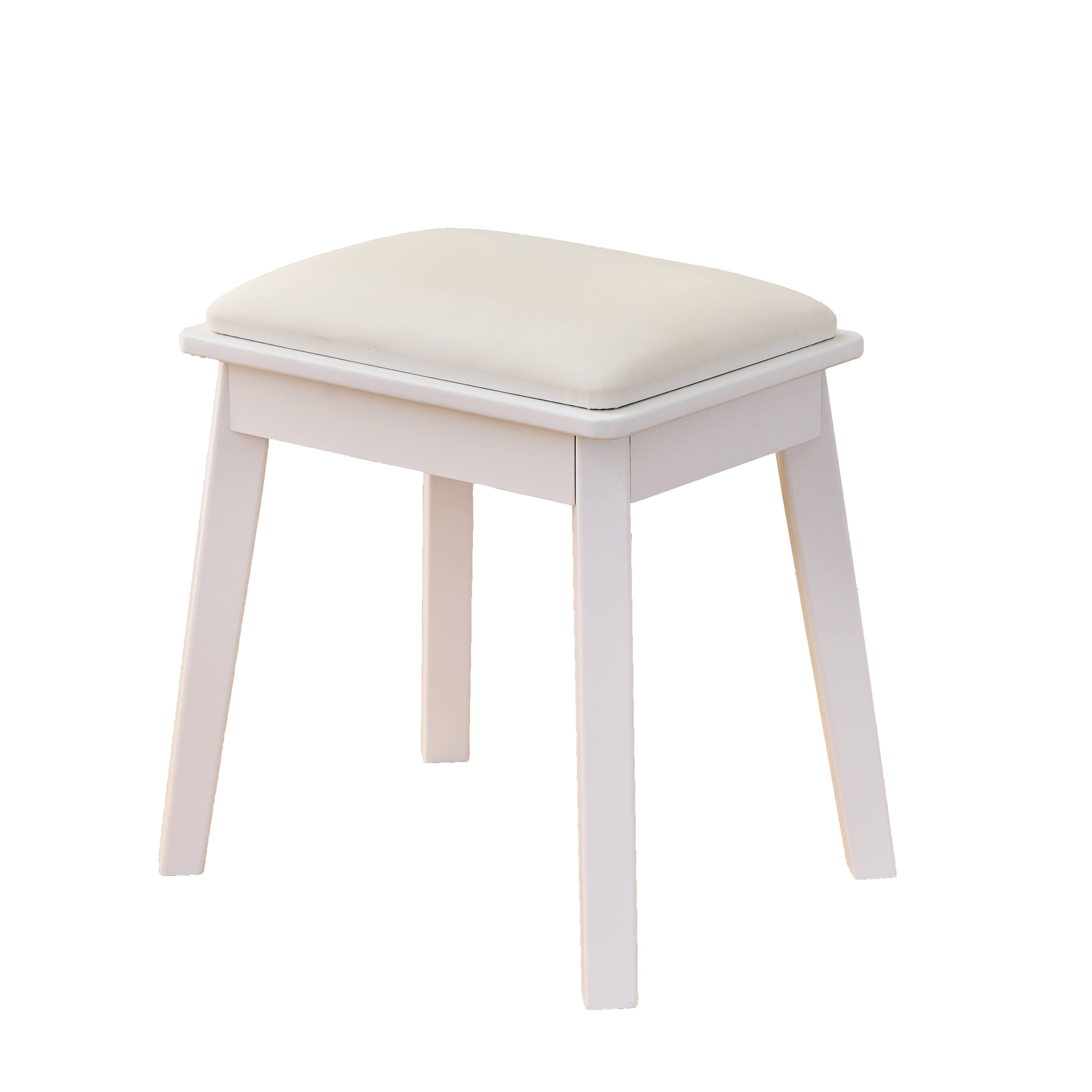 Alt View 1. Lirago - Modern Wood Dresser Table Desk  Makeup Vanities Dressing Table Set with Stool 52.5"H x 16"D x 40"W White - White.