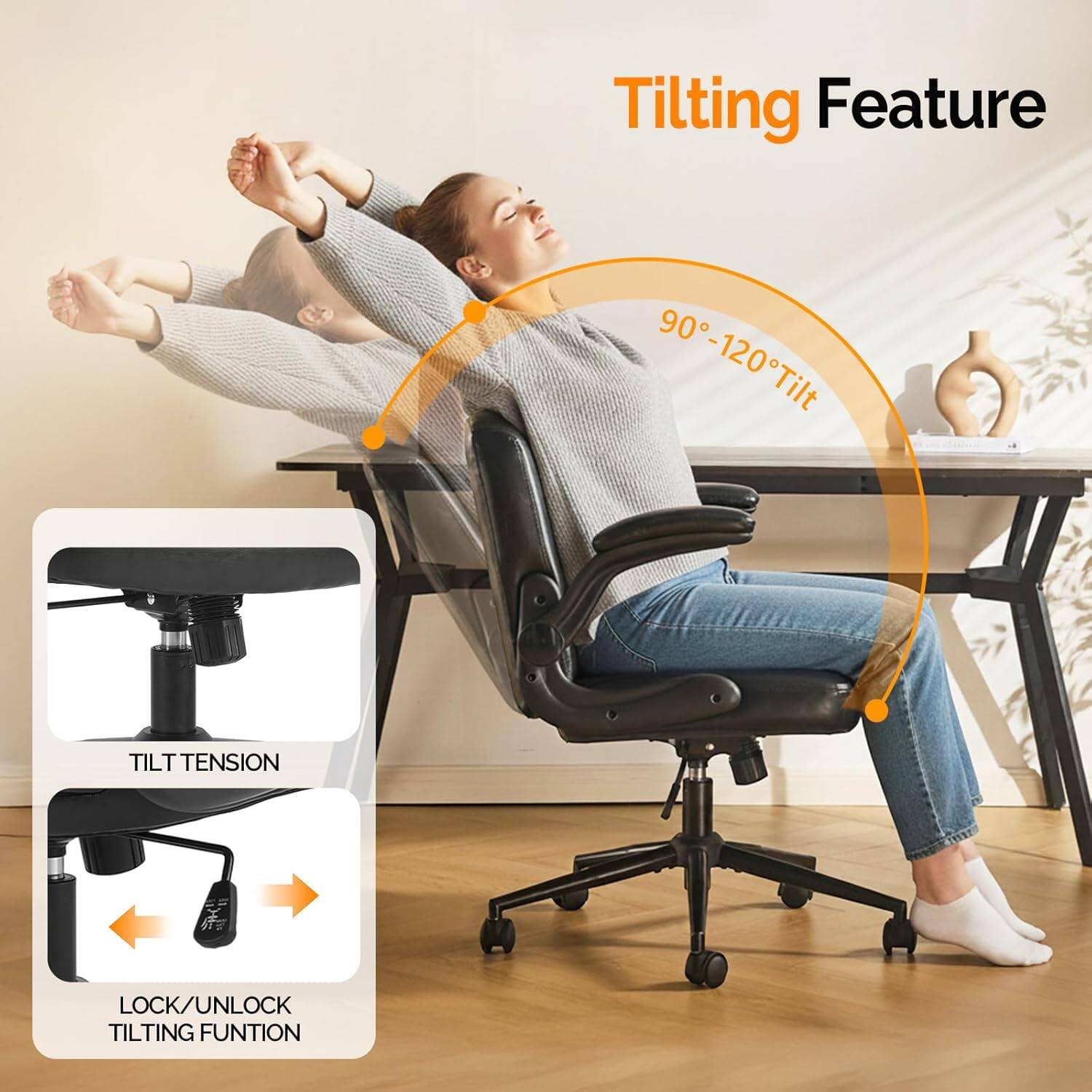 Tilting Feature  
90°-120° Tilt  
TILT TENSION  
LOCK/UNLOCK TILTING FUNCTION
