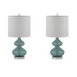 Luckbyte - Ellipse Curved Glass Table Lamp Set of 2