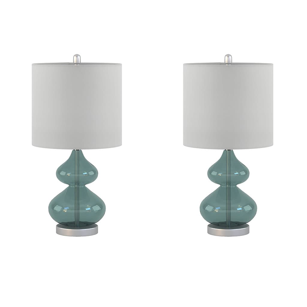 Front. Luckbyte - Ellipse Curved Glass Table Lamp Set of 2.