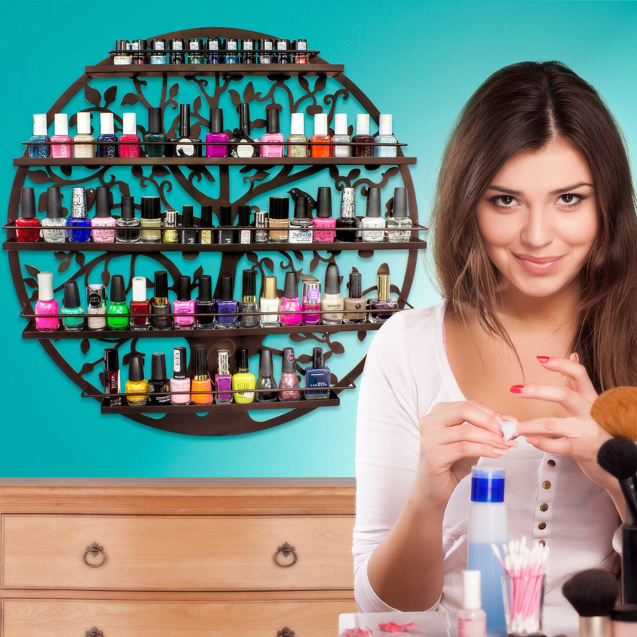 Alt View 1. Sorbus - Sorbus Wall Mounted Rack Holder Display for Home and More - Bronze.