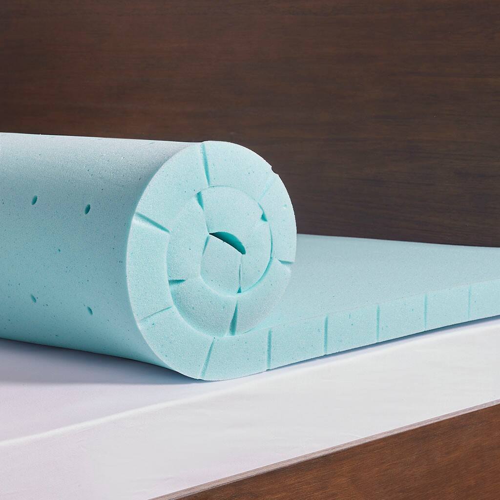 Alt View 3. Gracie Mills - Gracie Mills Deidre 3 inch Cooling Gel Memory Foam Mattress Topper with Removable Cooling Cover - White.