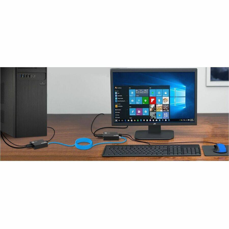 Alt View 4. SIIG Inc - SIIG 4K HDMI USB KVM Extender over CAT6 - Up to 230 feet - Zero Latency - ESD Protection - SIIG HDMI KVM Extender - Black.