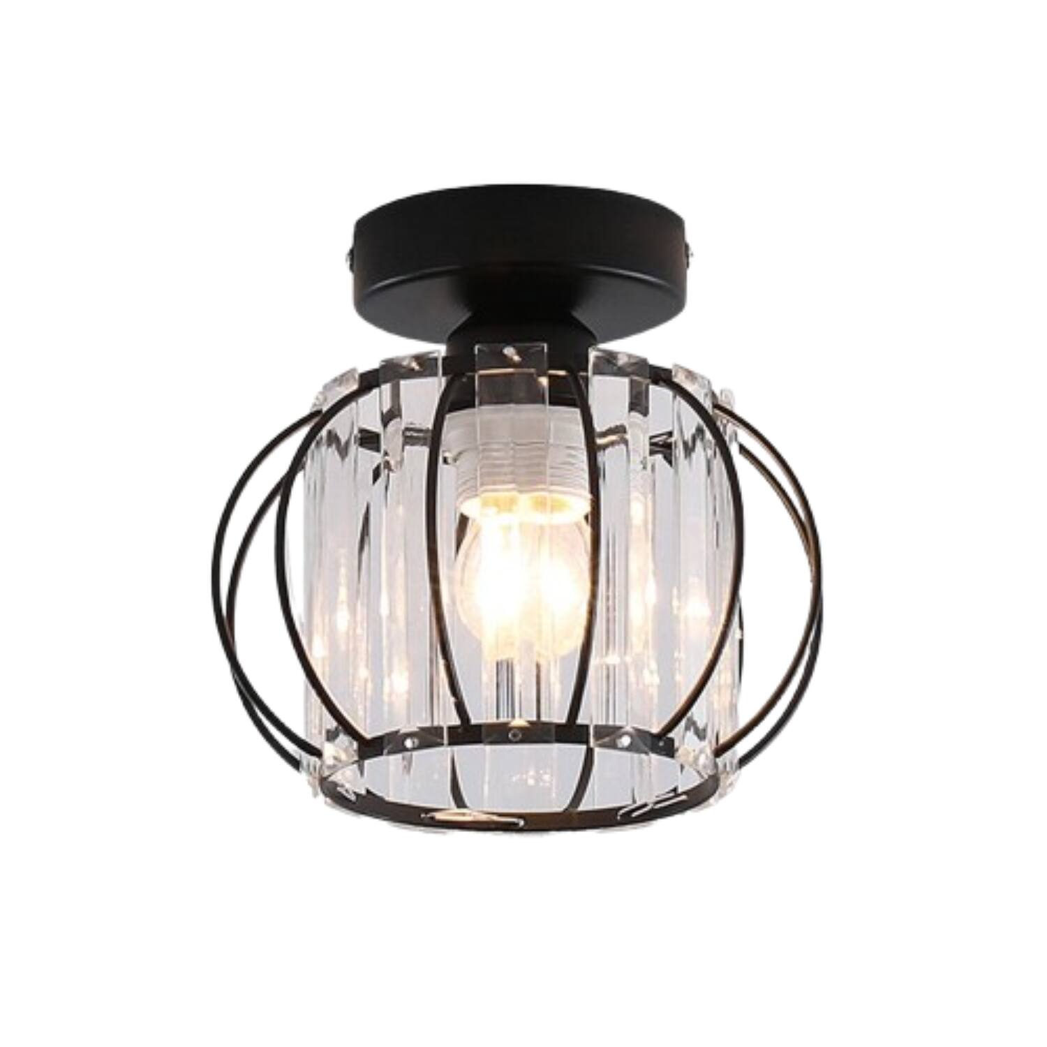 Front. Home Collection - Modern Crystal Chandelier Flush Mount Ceiling Light Fixture for Hallway Bedroom Living Room.