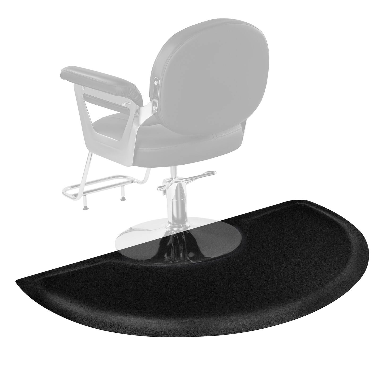 VEVOR - Salon Mat for Hair Stylist, 3 x 5 FT Semi-circle Salon Chair Mat, 1/2-inch Thickened Anti Fatigue Barber Shop Floor Mat - Black