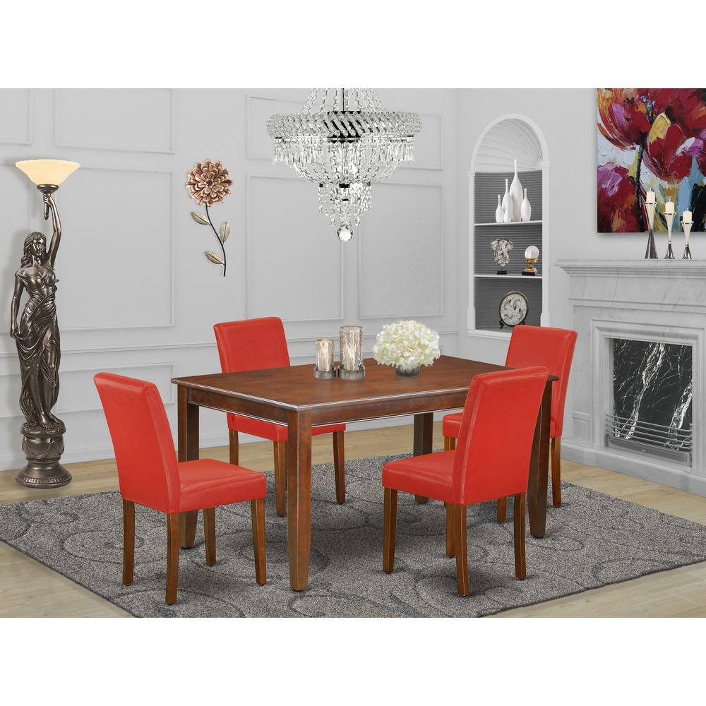 Back. East West Furniture - Dining Room Set Mahogany - Brown.