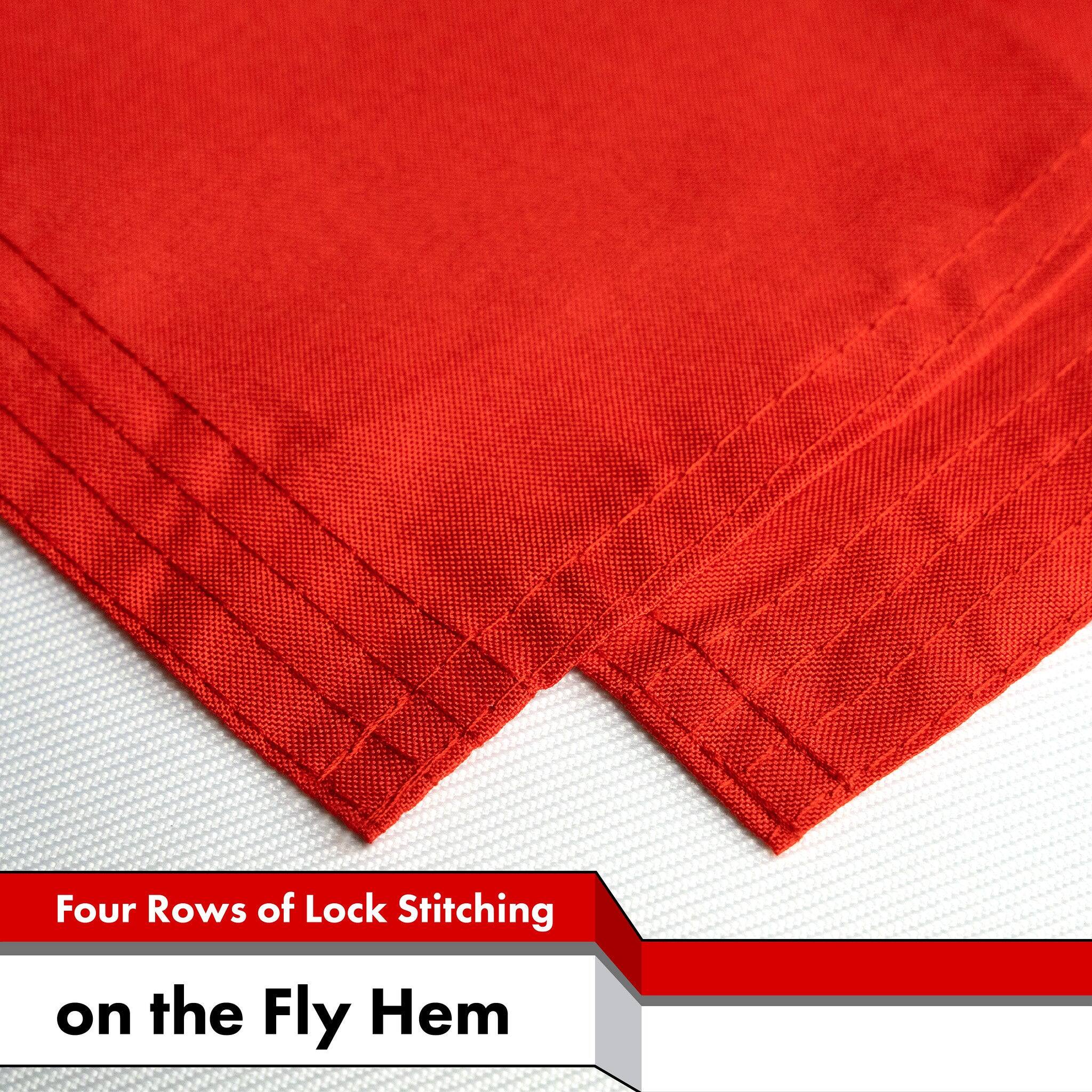 Four Rows of Lock Stitching on the Fly Hem
