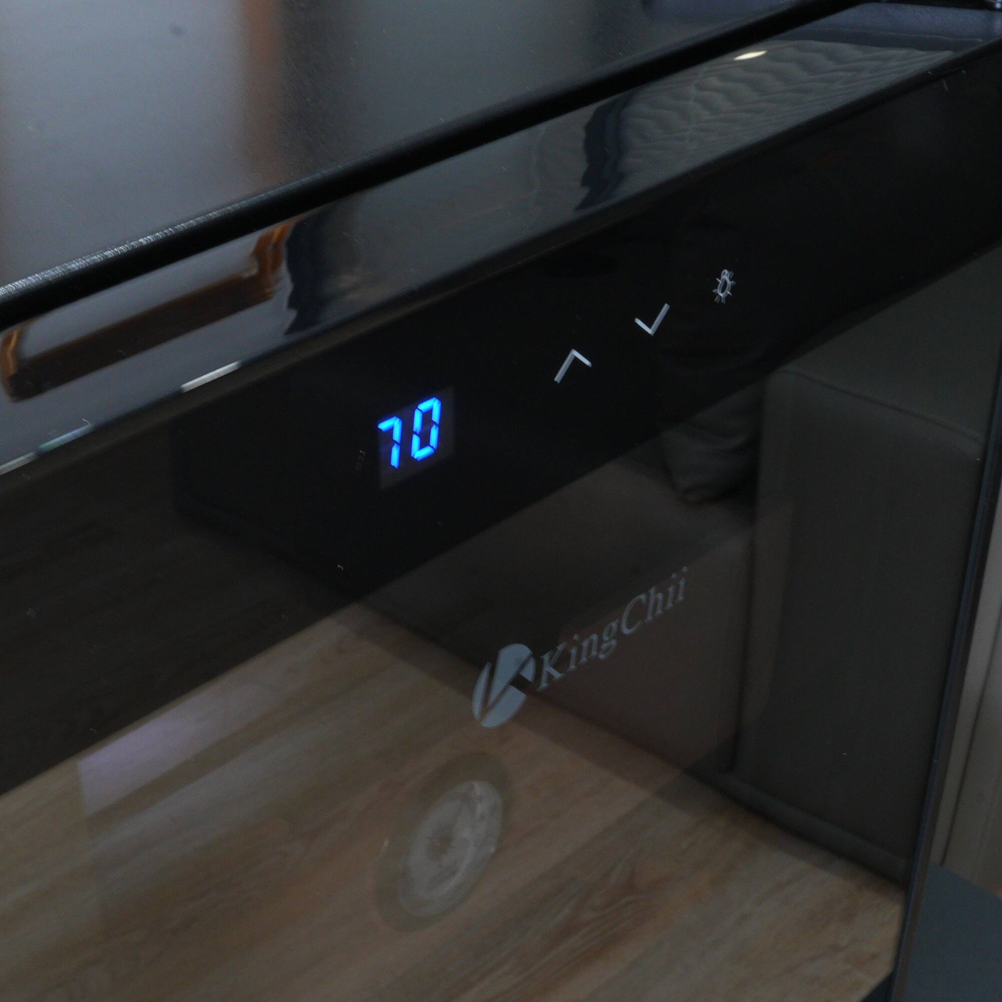 Alt View 6. KingChii - KingChii 48L Thermoelectric Cigar Humidor Cabinet for 300 Cigars, Heating & Cooling, Spanish Cedar - Black - Black.