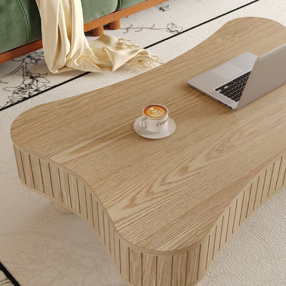 Alt View 4. Loheer - Loheer Lift Top Coffee Table with Hidden Storage, Natural Wood - Natural Wood.