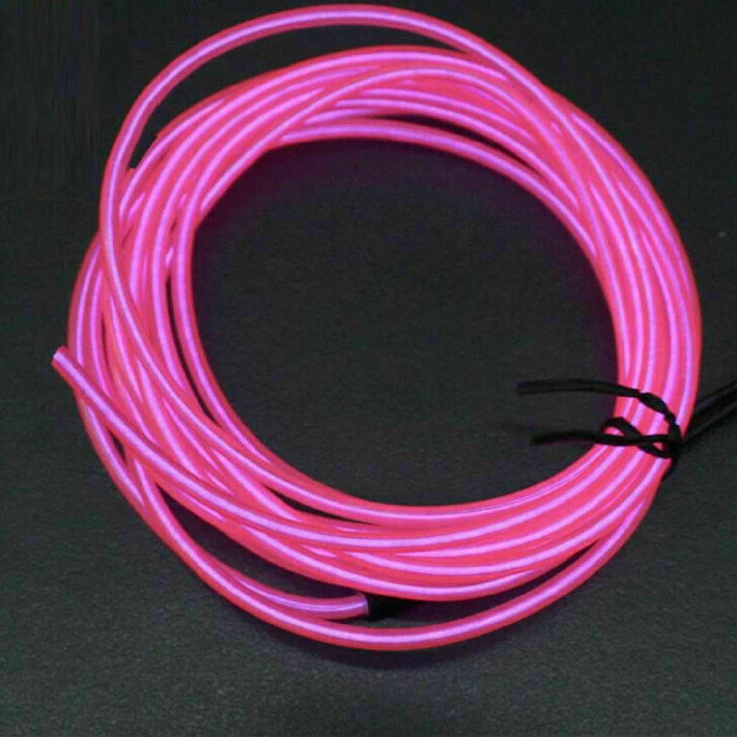 Left. Home Collection - 6.56Ft Battery Powered Neon LED EL Wire String Light Pink - Pink.