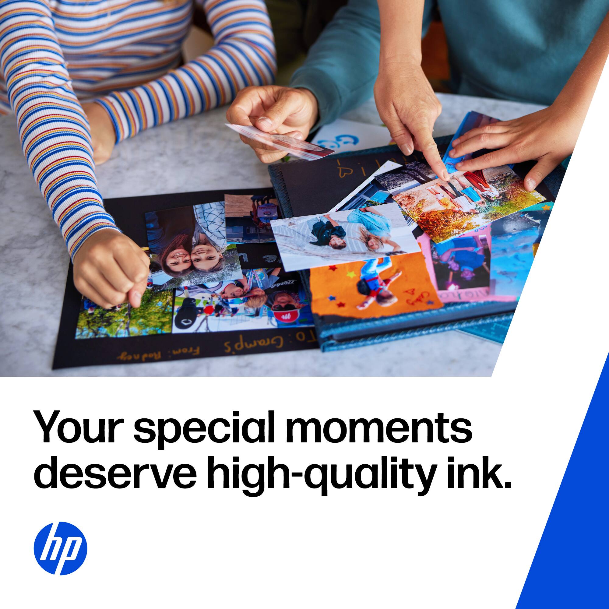 Your special moments deserve high-quality ink.  
hp