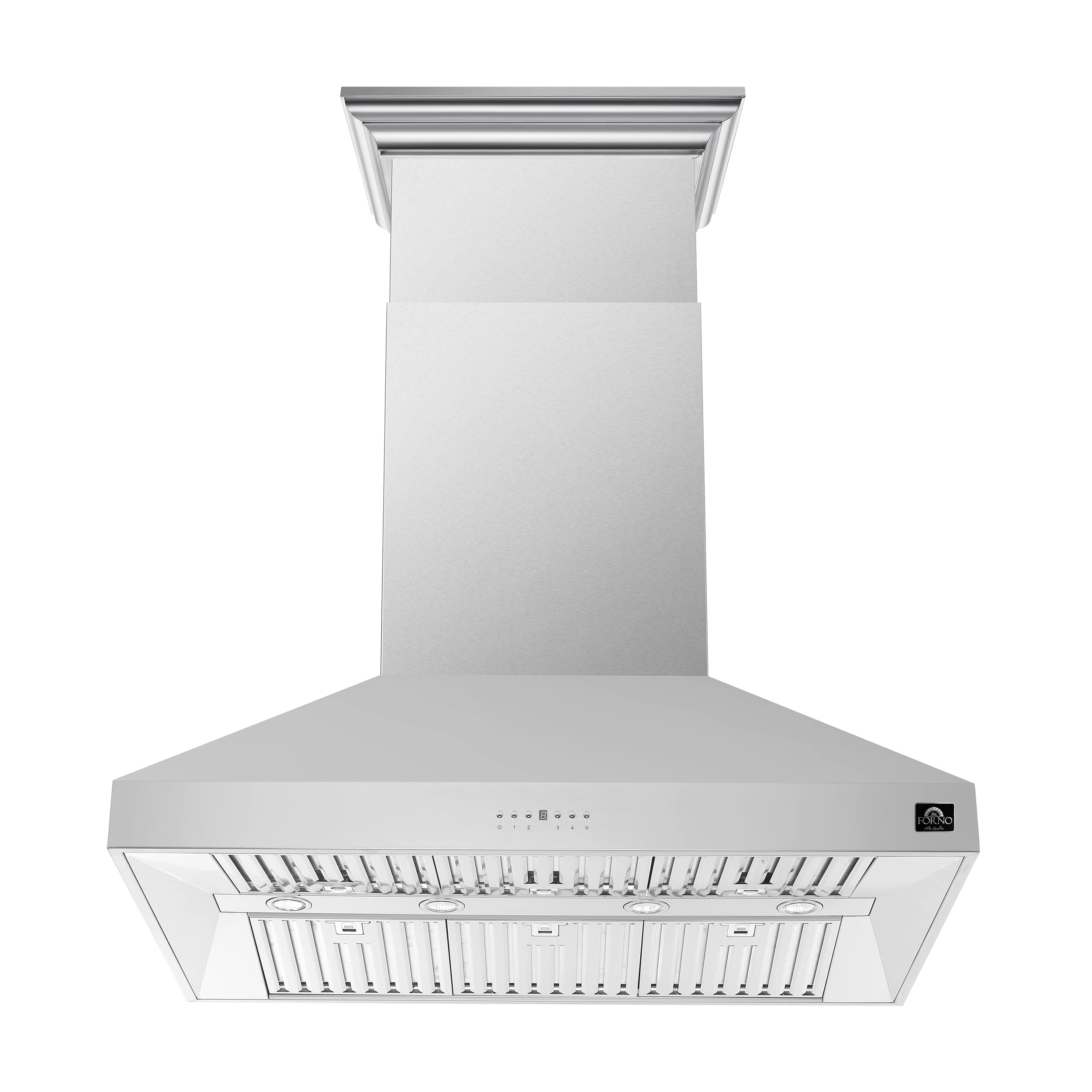 Forno Appliances - 48 inches - Externally Vented - Island Range Hood - Stainless Steel