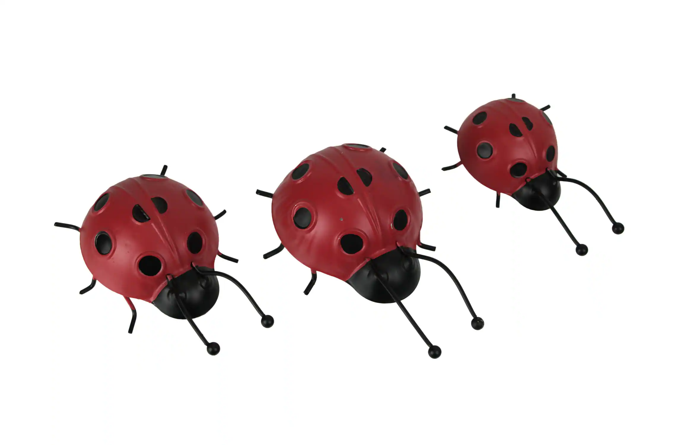 Front. Things2Die4 - Set of 3 Metal Ladybug Art Sculptures Garden Decor Indoor Outdoor Decorations - Multicolored.