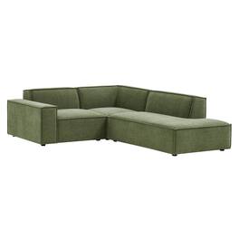 Restore 3-Piece Performance Fabric Upholstered Modular L-Shaped Sectional Sofa by Modway - Foliage