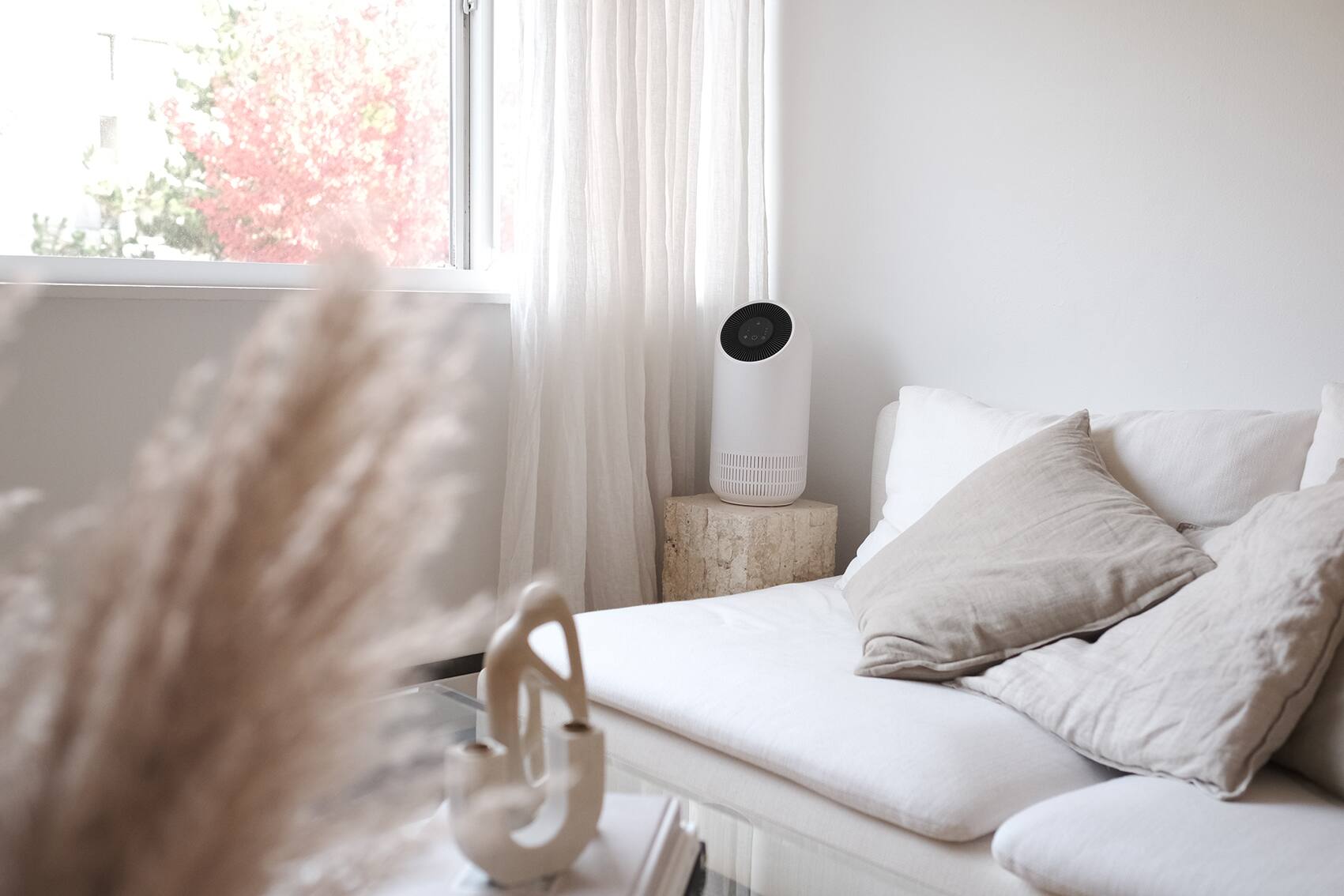 Alt View 4. JS Innovations - JS FLO 2.0 - 3-in-1 HEPA Air Purifier & Odor eliminator - Perfect for small to medium sized rooms up to 130sq/ft - White.