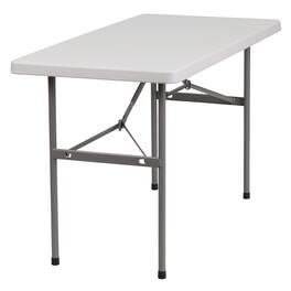Emma + Oliver - 4-Foot Plastic Folding Table - White