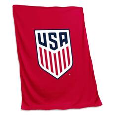 Front. Logo Brands - USMNT 54" x 84" Team Sweatshirt Blanket - Navy.