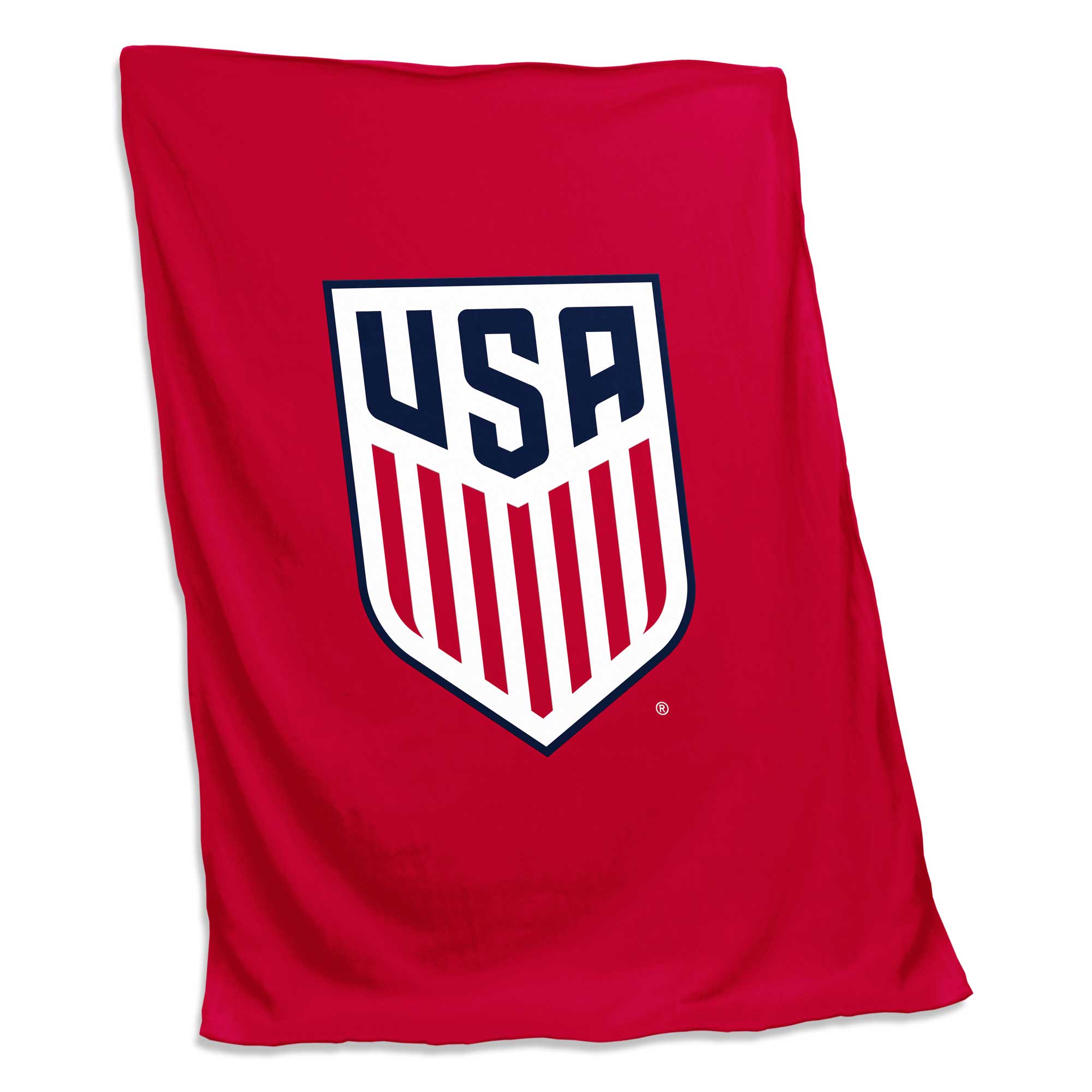 Front. Logo Brands - USMNT 54" x 84" Team Sweatshirt Blanket - Navy.