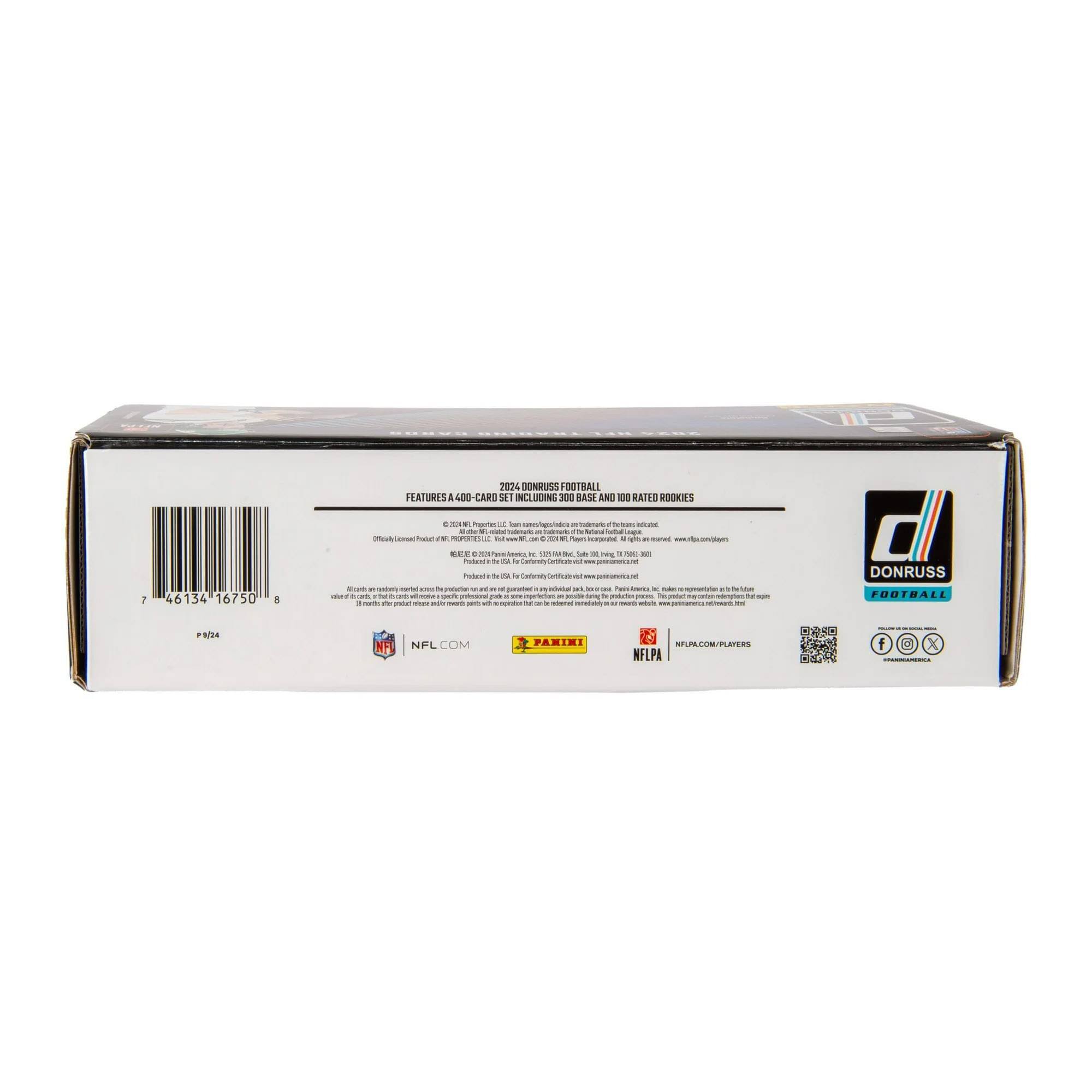 2024 Donruss Football  
Features a 4-Card Set Including 300 Base and 100 Rated Rookies  
Official Licensed Product of the NFL and NFLPA  
Produced in the USA  
©2024 Donruss Trading Cards, LLC.  
©2024 NFL Properties, LLC.  
©2024 NFLPA.  
All rights reserved.  
www.nfl.com  
www.nflpa.com  
www.donruss.com  
www.nfl.com/players  
www.nflpa.com/players  
www.donruss.com  
www.nfl.com  
www.nflpa.com  
www.donruss.com  
www.nfl.com  
www.nflpa.com  
www.donruss.com  
www.nfl.com  
www.nflpa.com  
www.donruss.com  
www.nfl.com  
www.nflpa.com  
www.donruss.com  
www.nfl.com  
www.nflpa.com  
www.donruss.com  
www.nfl.com  
www.nflpa.com  
www.donruss.com  
www.nfl.com  
www.nflpa.com  
www.donruss.com  
www.nfl.com