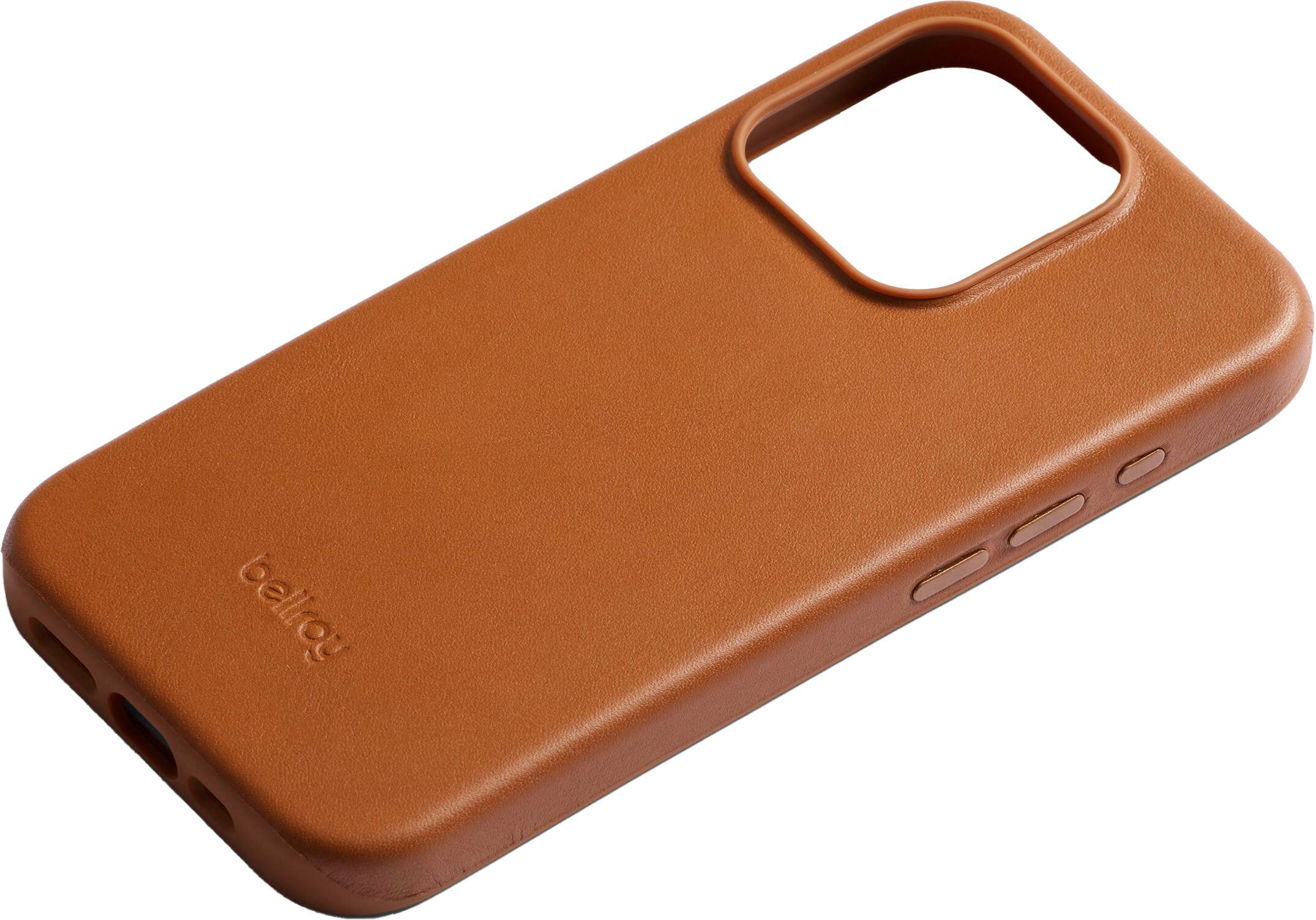 Left. Bellroy - iPhone 15 Pro Leather Phone Case - Terracotta.