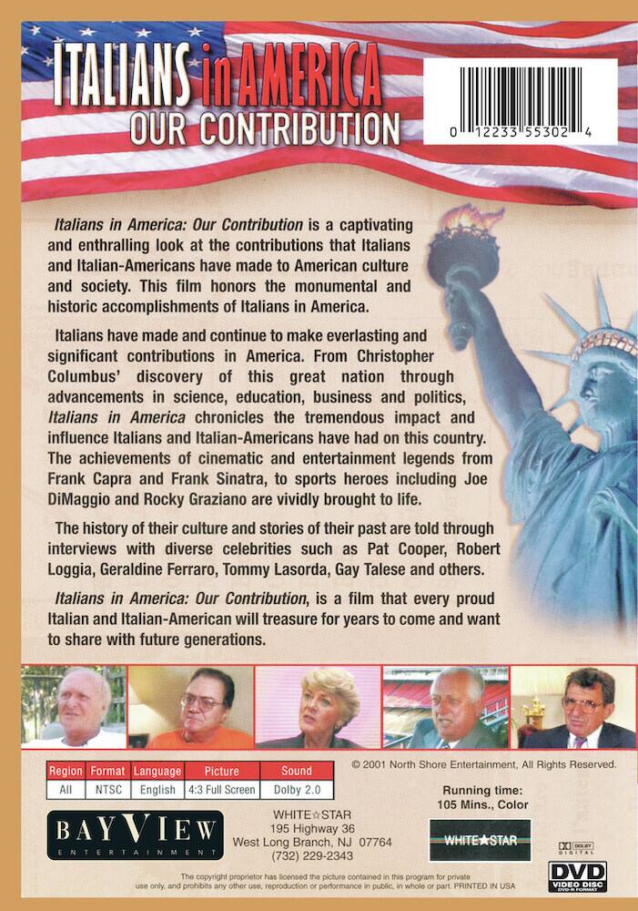 Back. Italians In America: Our Contribution - DVD.
