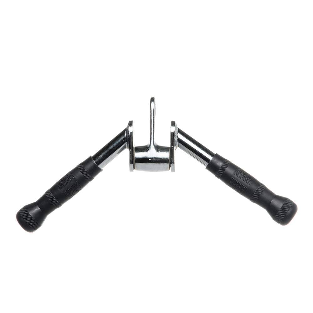 Front. Power Systems - Revolving Press Down Bar – Chrome Cable Attachment for Triceps & Upper Body Workouts - Black.