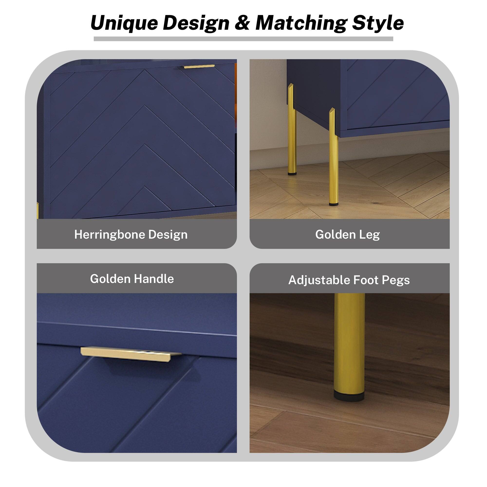 Unique Design & Matching Style

- Herringbone Design
- Golden Leg
- Golden Handle
- Adjustable Foot Pegs