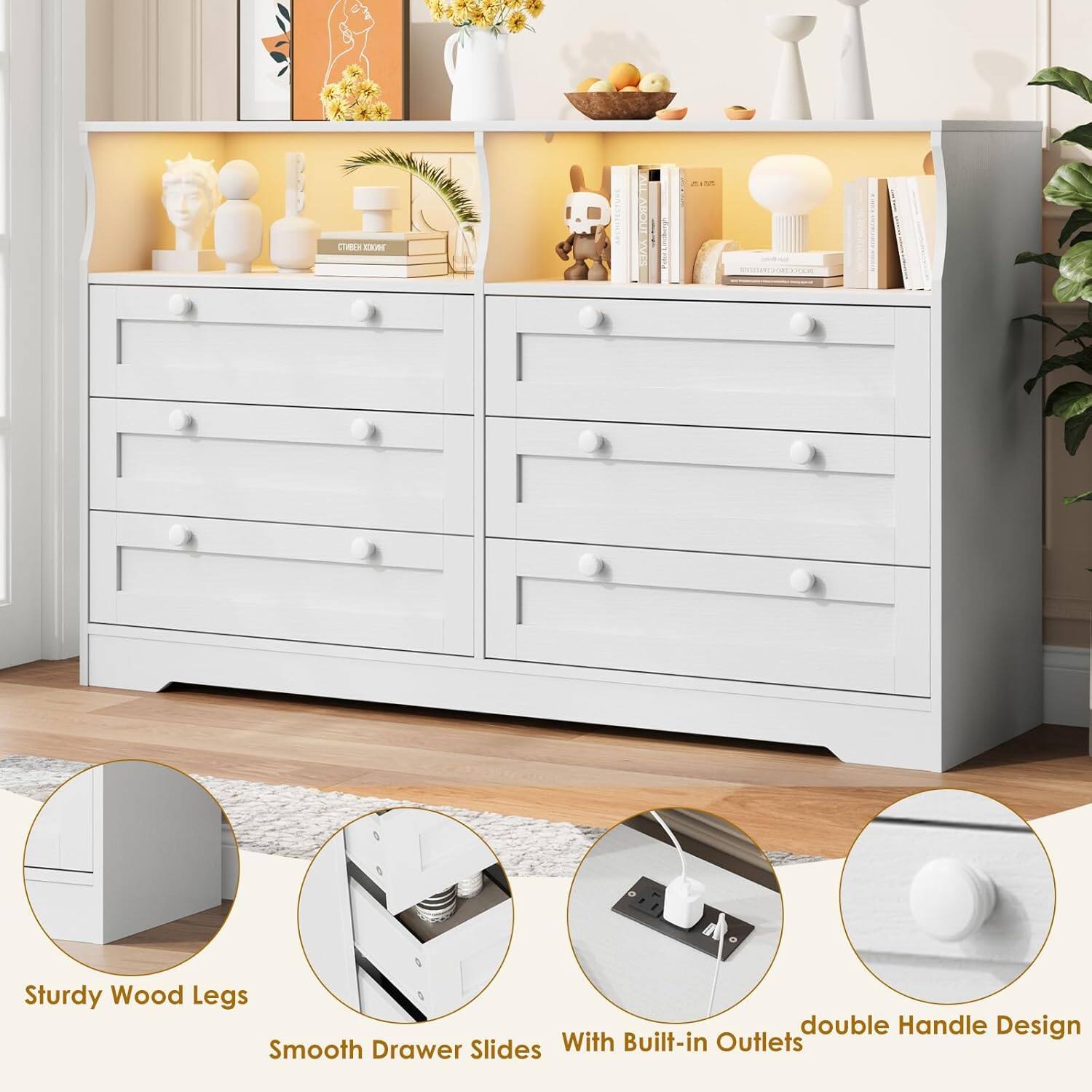 CIMEX CM SAEN ASOU  
YVES Acn Sturdy Wood Legs double Handle Design Smooth Drawer Slides With Built-in Outlets