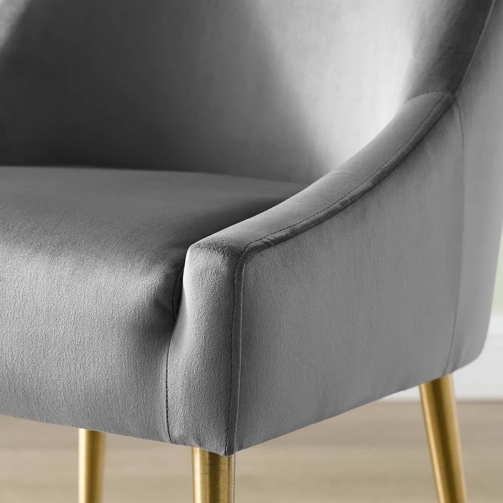 Discern Upholstered Performance Velvet Dining Chair by Modway - Gray