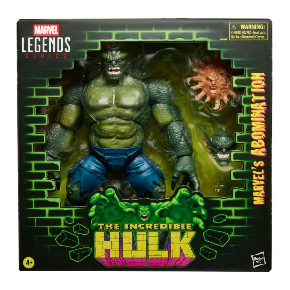 MARVEL LEGENDS SERIES  
WARNING: CHOKING HAZARD - Small parts. Not for children under 3 years.  
G804  
4+  
THE INCREDIBLE HULK  
MARVEL'S ABOMINATION