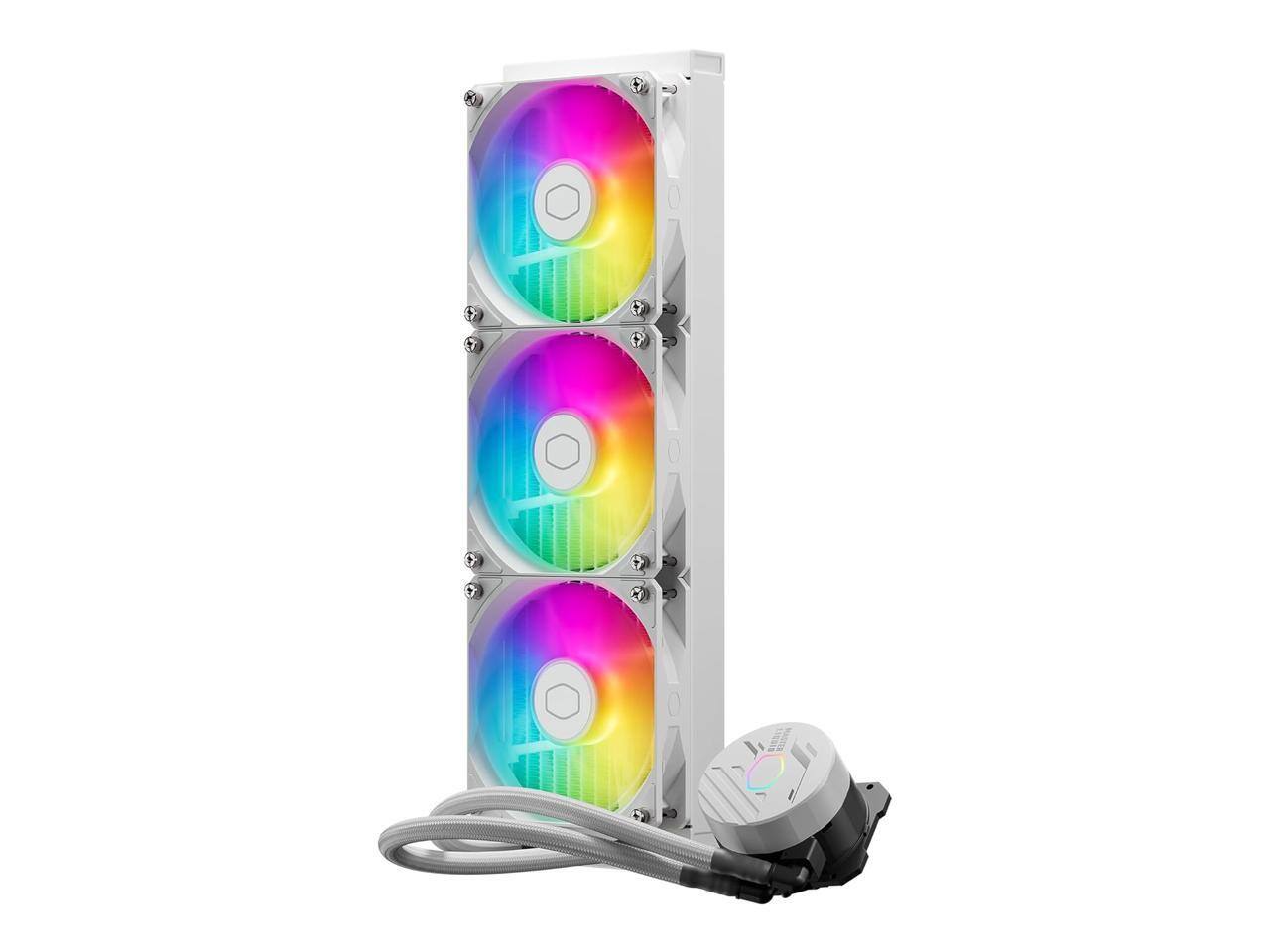 Alt View 9. Cooler Master - Cooler Master 360L Core White AIO, Ryzen 9/Intel 9 Gen, S Dual Pump, Quiet Fan, aRGB, AM5/4, LGA 1851/1700 - White.