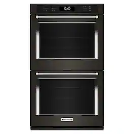 KitchenAid - 30" Built-In Electric Convection Double Wall Oven with Air Fry Mode - Black Stainless Steel