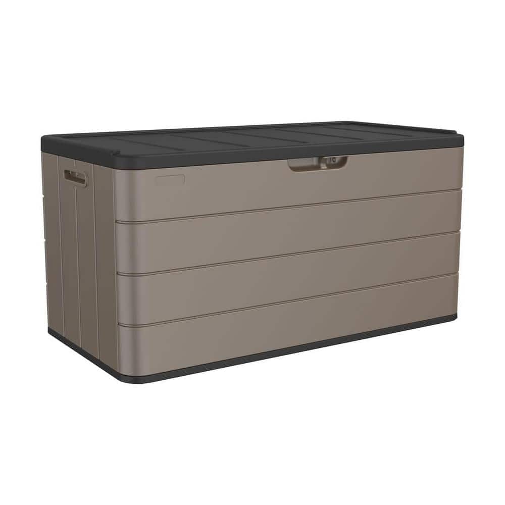 Yardgrace - Resin Outdoor Storage Box with Seat, Waterproof Deck Box for Patio Furniture, Garden Tools & Home Accessories - Brown