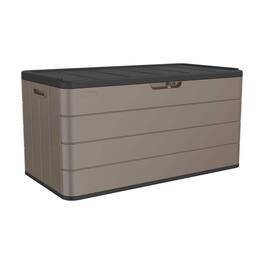 Yardgrace - Resin Outdoor Storage Box with Seat, Waterproof Deck Box for Patio Furniture, Garden Tools & Home Accessories - Brown