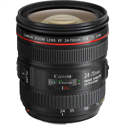 Front. Canon - EF 24-70mm f/4L IS USM Standard Zoom Lens - Black.