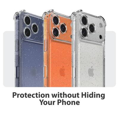 Vena For Apple iPhone 17 Pro Case Clear Glitter, Bump Resistant Clear Glitter Back Cover, Drop Protection Slim Protective Phone Case Vena For Apple iPhone 17 Pro Case Clear Glitter, Bump Resistant Clear Glitter Back Cover, Drop Protection Slim Protective Phone Case