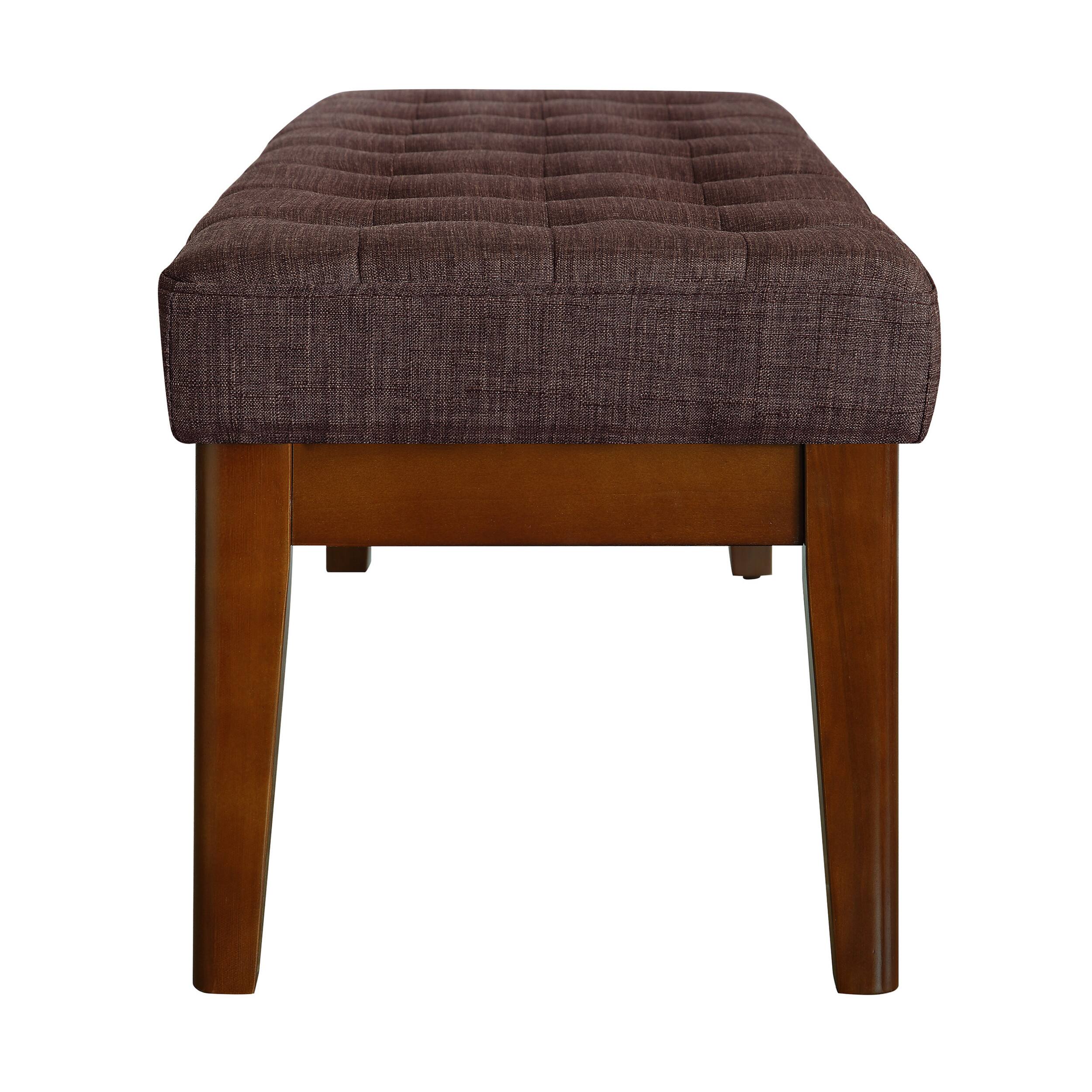 Alt View 12. Elle Decor - Mid-Century Claire Bench - Chocolate Brown.