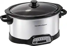 Hamilton Beach - 6 Quart Programmable Slow Cooker - Stainless Steel